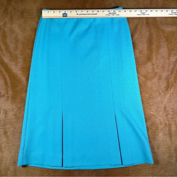 Vintage D’Allaird’s Made in Canada Turquoise Blue 100% Polyester A line Skirt - Picture 5 of 6